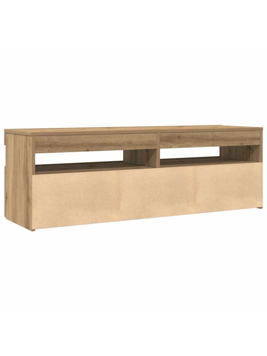 Tv stolek s led dub artisan 120 x 35 x 40 cm kompozitní dřevo