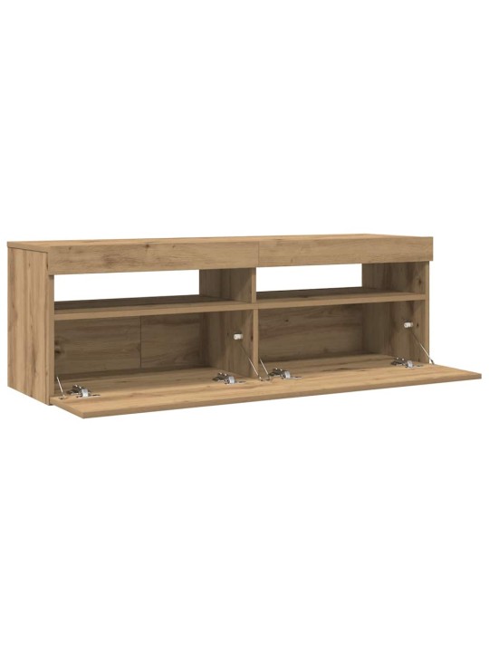 Tv stolek s led dub artisan 120 x 35 x 40 cm kompozitní dřevo