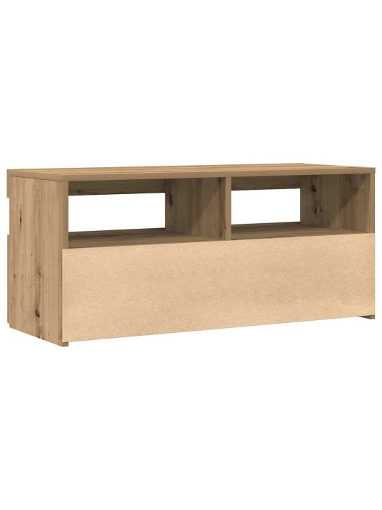 Tv stolek s led dub artisan 90 x 35 x 40 cm kompozitní dřevo