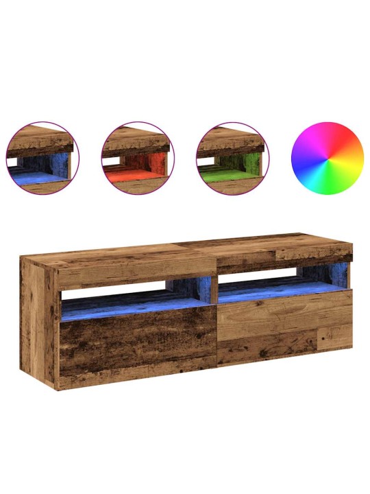 Tv stolky s led 2 ks old wood kompozitní dřevo