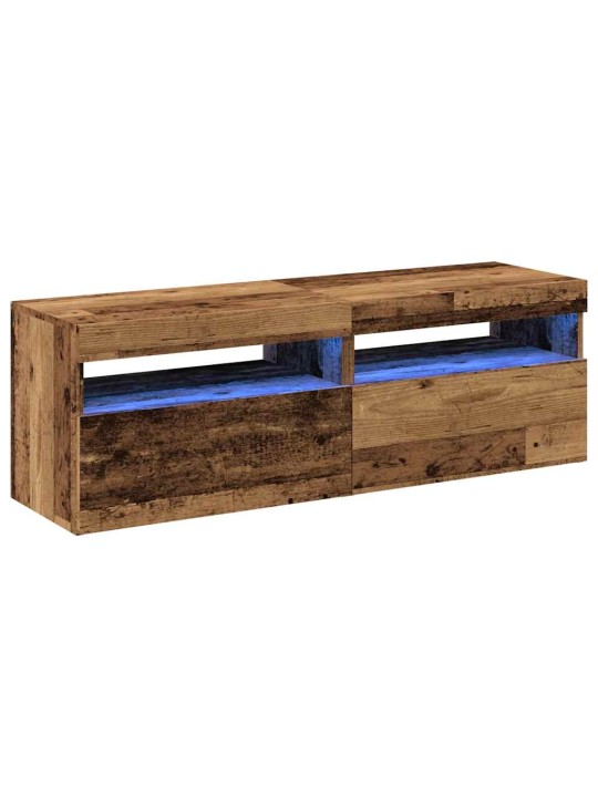 Tv stolky s led 2 ks old wood kompozitní dřevo