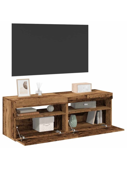 Tv stolky s led 2 ks old wood kompozitní dřevo