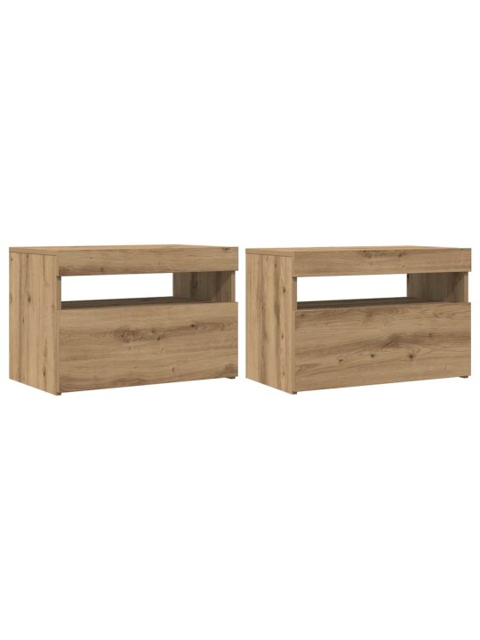 Tv stolky s led 2 ks dub artisan kompozitní dřevo