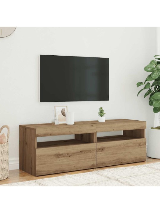 Tv stolky s led 2 ks dub artisan kompozitní dřevo