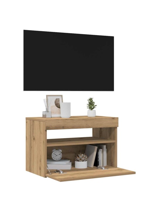 Tv stolky s led 2 ks dub artisan kompozitní dřevo