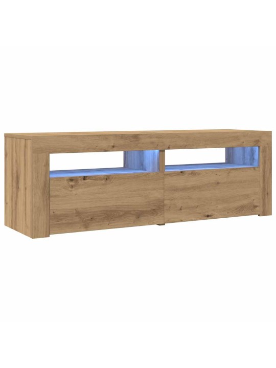 Tv stolek s led dub artisan 120 x 35 x 40 cm kompozitní dřevo