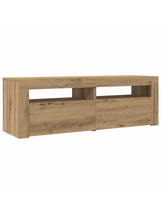 Tv stolek s led dub artisan 120 x 35 x 40 cm kompozitní dřevo