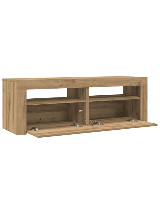 Tv stolek s led dub artisan 120 x 35 x 40 cm kompozitní dřevo