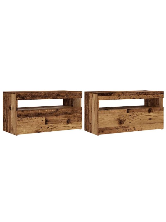 Tv stolky s led 2 ks old wood kompozitní dřevo