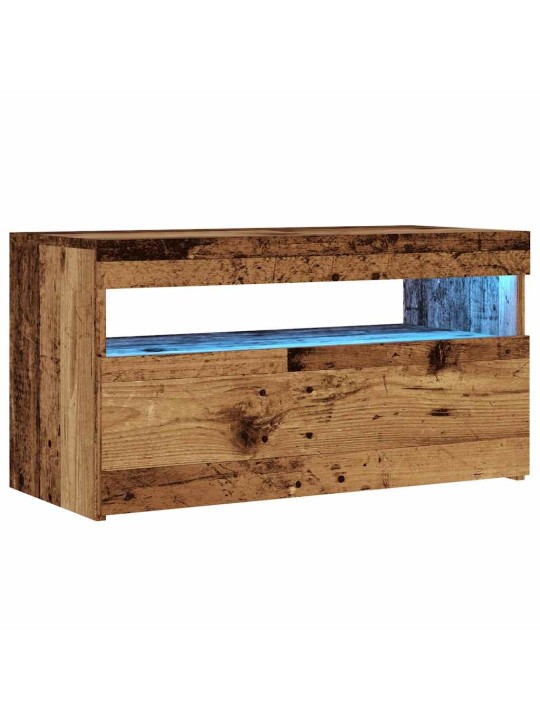 Tv stolky s led 2 ks old wood kompozitní dřevo