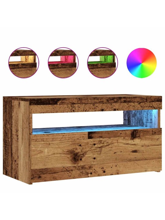 Tv stolky s led 2 ks old wood kompozitní dřevo
