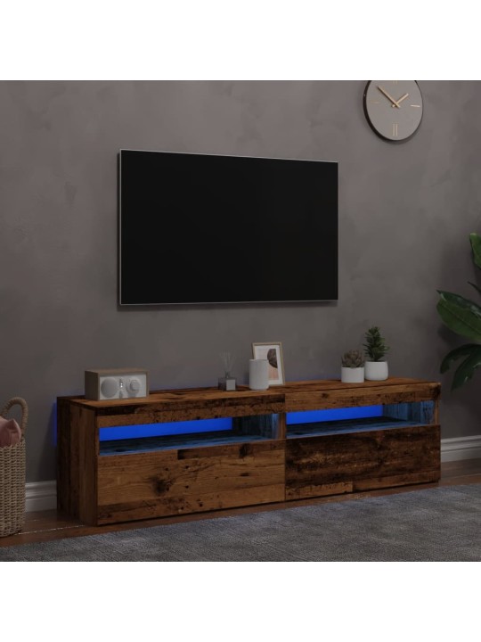 Tv stolky s led 2 ks old wood kompozitní dřevo