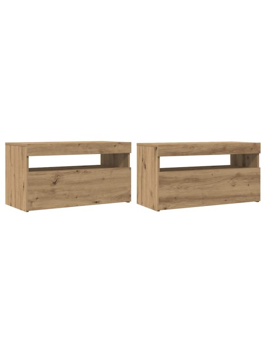 Tv stolky s led 2 ks dub artisan kompozitní dřevo