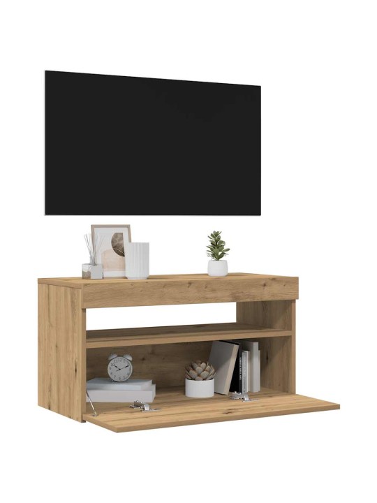 Tv stolky s led 2 ks dub artisan kompozitní dřevo