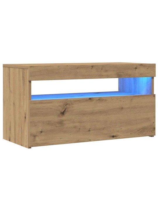Tv stolky s led 2 ks dub artisan kompozitní dřevo