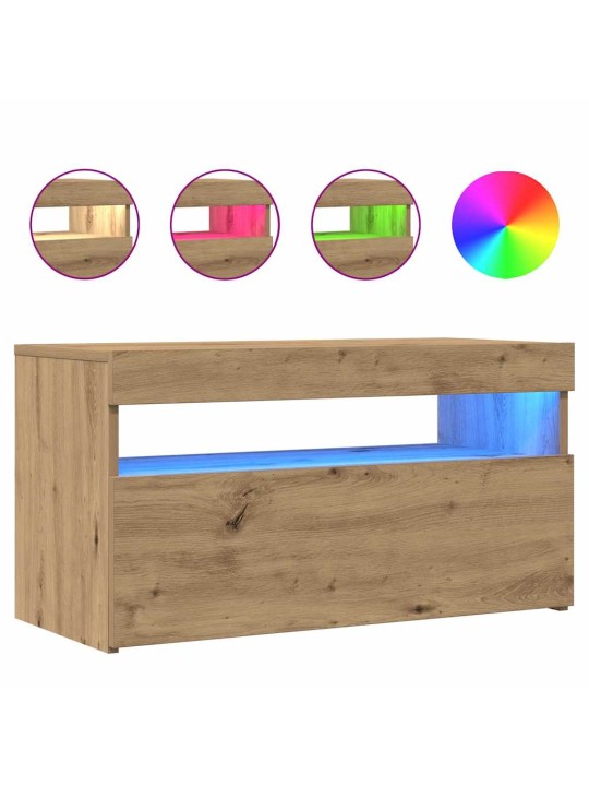Tv stolky s led 2 ks dub artisan kompozitní dřevo