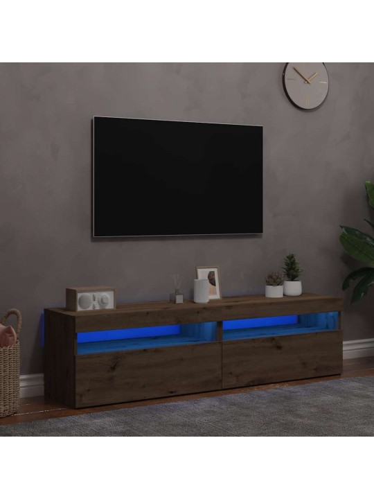 Tv stolky s led 2 ks dub artisan kompozitní dřevo