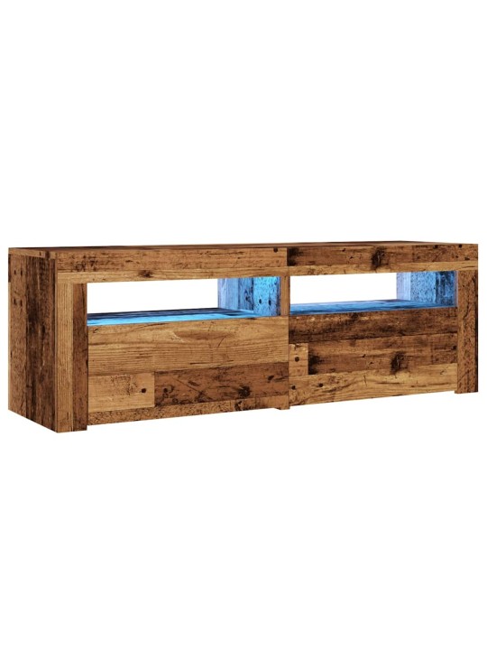 Tv stolek s led old wood 120 x 35 x 40 cm kompozitní dřevo