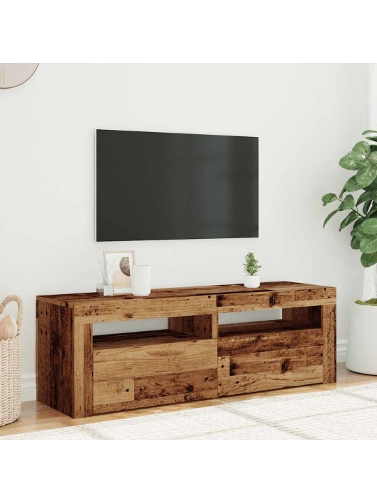 Tv stolek s led old wood 120 x 35 x 40 cm kompozitní dřevo