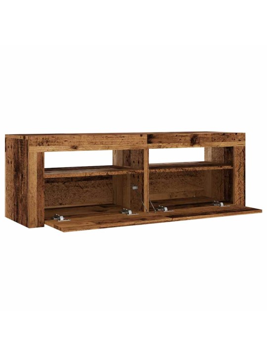 Tv stolek s led old wood 120 x 35 x 40 cm kompozitní dřevo