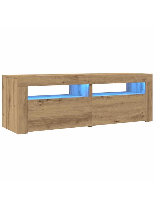 Tv stolek s led dub artisan 120 x 35 x 40 cm kompozitní dřevo