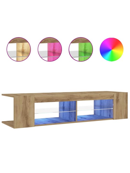 Tv stolek s led dub artisan 135 x 39 x 30 cm kompozitní dřevo