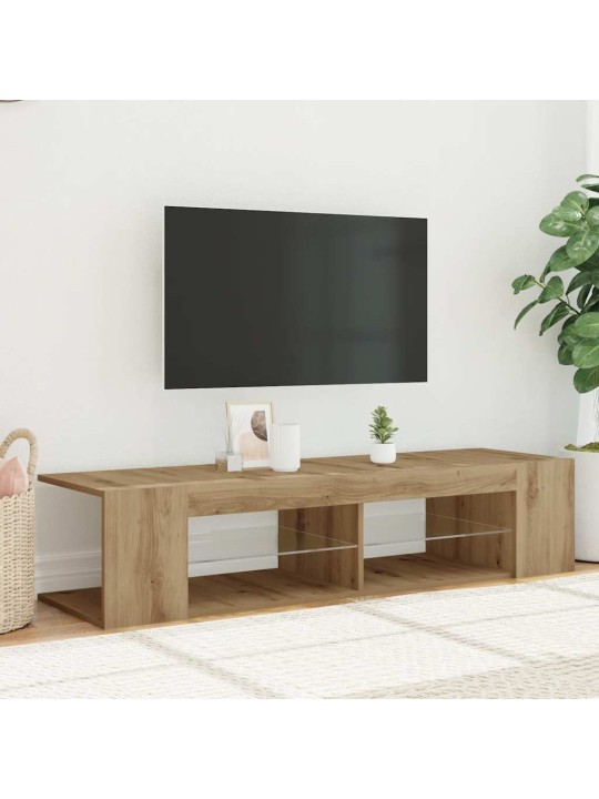 Tv stolek s led dub artisan 135 x 39 x 30 cm kompozitní dřevo