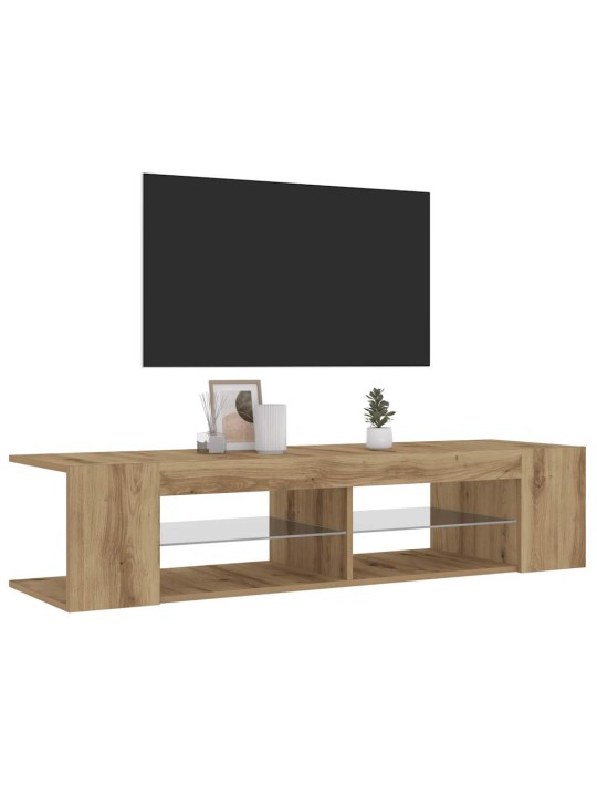 Tv stolek s led dub artisan 135 x 39 x 30 cm kompozitní dřevo