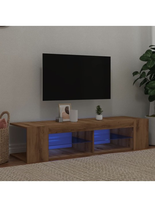 Tv stolek s led dub artisan 135 x 39 x 30 cm kompozitní dřevo