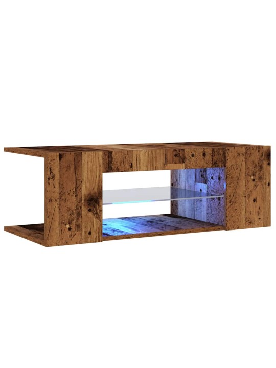 TV stolek s LED old wood 90 x 39 x 30 cm kompozitní dřevo