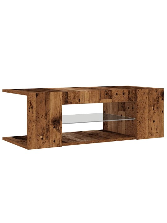 TV stolek s LED old wood 90 x 39 x 30 cm kompozitní dřevo