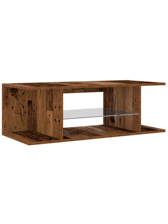 TV stolek s LED old wood 90 x 39 x 30 cm kompozitní dřevo