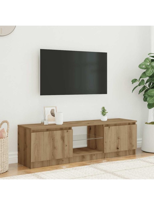 TV stolek s LED dub artisan 120 x 30 x 36 cm kompozitní dřevo