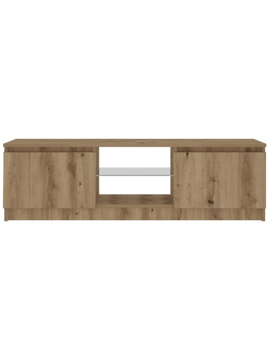 TV stolek s LED dub artisan 120 x 30 x 36 cm kompozitní dřevo