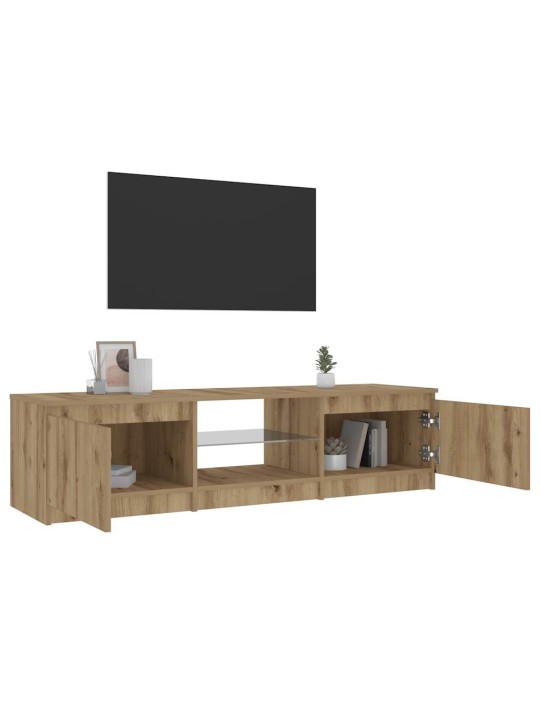 TV stolek s LED dub artisan 140 x 40 x 35,5 cm kompozitní dřevo