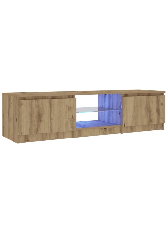 TV stolek s LED dub artisan 140 x 40 x 35,5 cm kompozitní dřevo