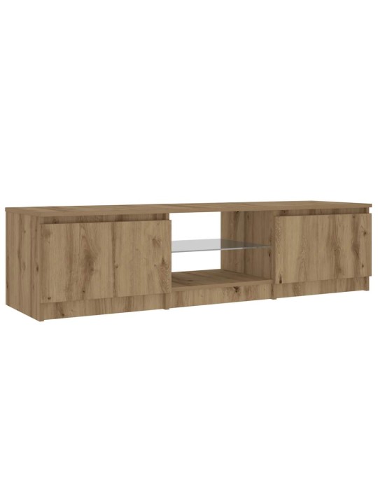 TV stolek s LED dub artisan 140 x 40 x 35,5 cm kompozitní dřevo