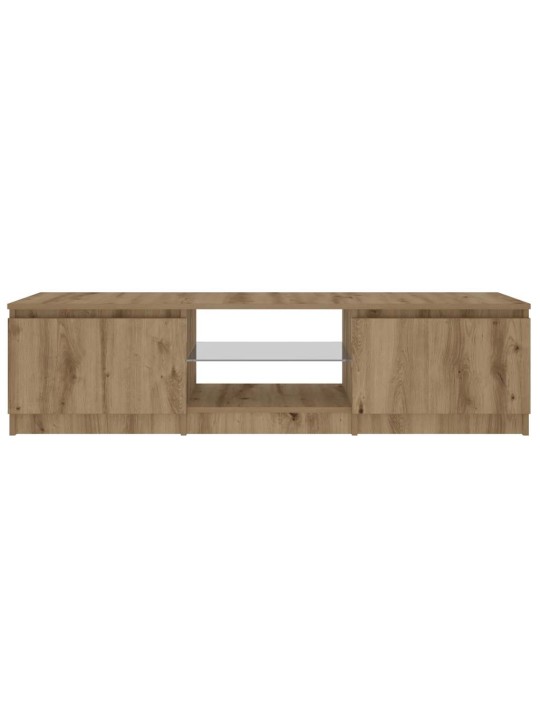 TV stolek s LED dub artisan 140 x 40 x 35,5 cm kompozitní dřevo