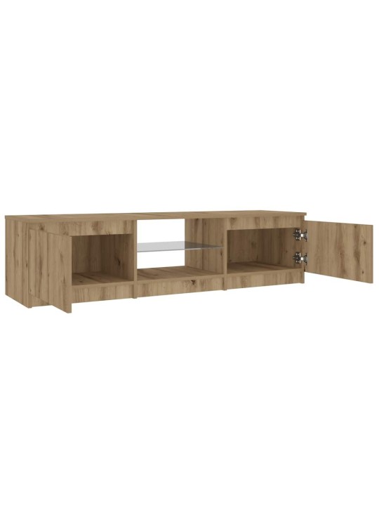 TV stolek s LED dub artisan 140 x 40 x 35,5 cm kompozitní dřevo