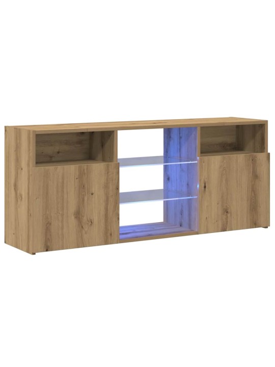 Tv stolek s led dub artisan 120 x 30 x 50 cm kompozitní dřevo