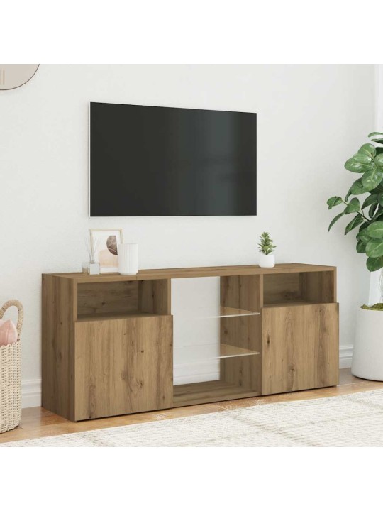 Tv stolek s led dub artisan 120 x 30 x 50 cm kompozitní dřevo