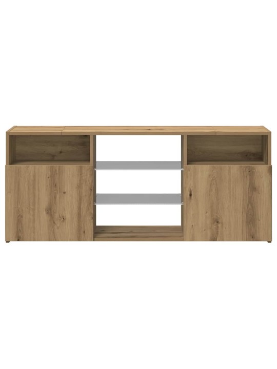 Tv stolek s led dub artisan 120 x 30 x 50 cm kompozitní dřevo