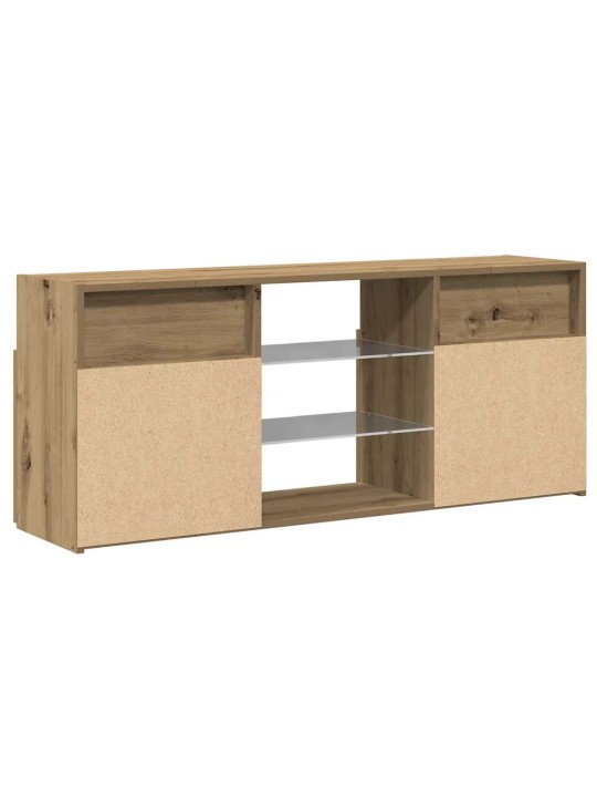 Tv stolek s led dub artisan 120 x 30 x 50 cm kompozitní dřevo