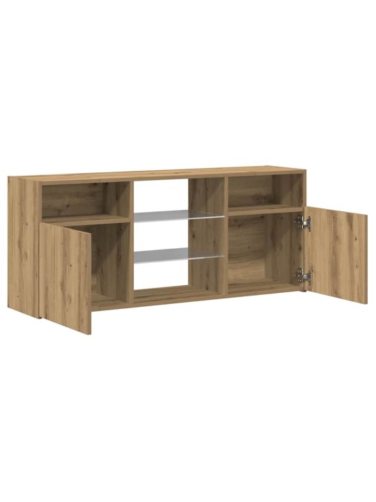 Tv stolek s led dub artisan 120 x 30 x 50 cm kompozitní dřevo