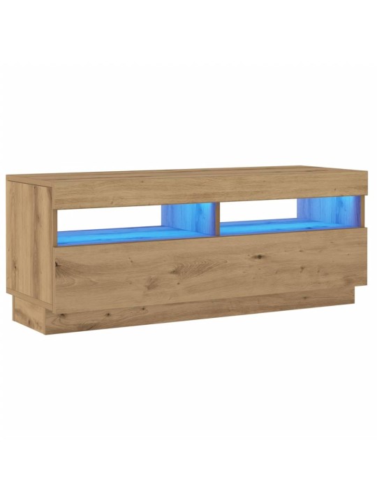 TV skříňka s LED dub artisan 100 x 35 x 40 cm kompozitní dřevo