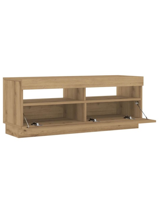 TV skříňka s LED dub artisan 100 x 35 x 40 cm kompozitní dřevo