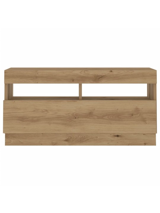 TV skříňka s LED dub artisan 80 x 35 x 40 cm kompozitní dřevo