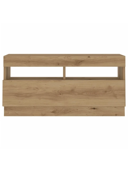TV skříňka s LED dub artisan 80 x 35 x 40 cm kompozitní dřevo