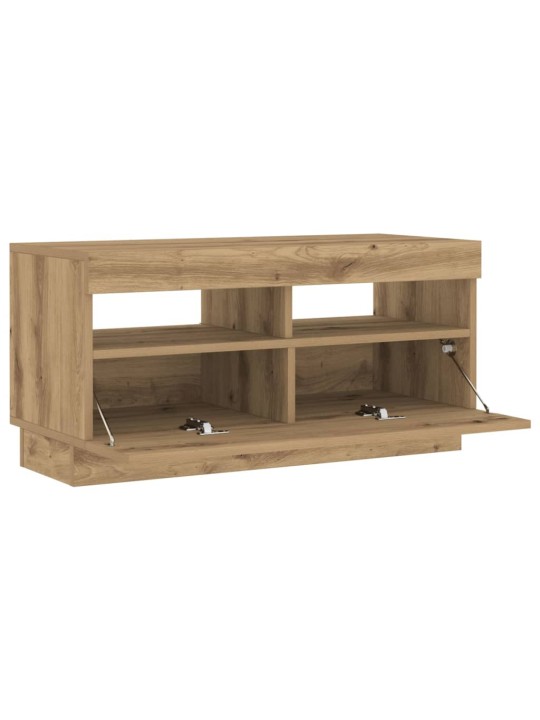 TV skříňka s LED dub artisan 80 x 35 x 40 cm kompozitní dřevo