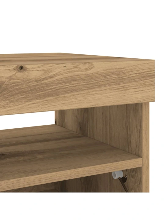 TV skříňka s LED dub artisan 80 x 35 x 40 cm kompozitní dřevo
